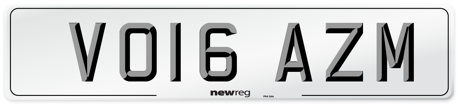 VO16 AZM Number Plate from New Reg